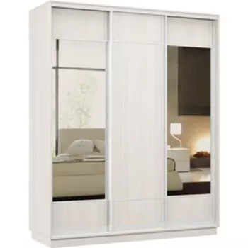 Шкаф-купе Классика 12 (каркас каттхульт, фасады 04/07/04 каттхульт) профиль белый глянец 12.2400.1500.600.(04.07.04).03.(03.03.03).06