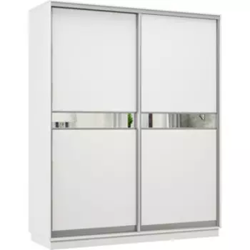 Шкаф-купе Классика 24 (каркас белый, фасады 14/14 белый) профиль серебро 24.2400.1800.600.(14.14).07.(07.07).01