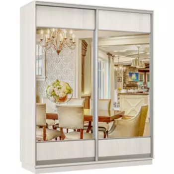 Шкаф-купе Классика 24 (каркас каттхульт, фасады 04/04 каттхульт) профиль серебро 24.2400.1800.600.(04.04).03.(03.03).01