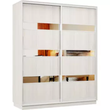 Шкаф-купе Классика 24 (каркас каттхульт, фасады 16/16 каттхульт) профиль белый глянец 24.2400.1800.600.(16.16).03.(03.03).06