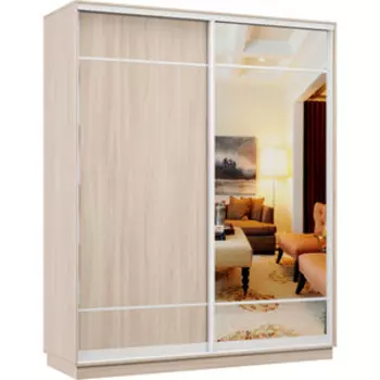 Шкаф-купе Классика 24 (каркас ясень шимо светлый, фасады 07/10 ясень шимо светлый) профиль белый глянец 24.2400.1800.600.(07.10).01.(01.00).06