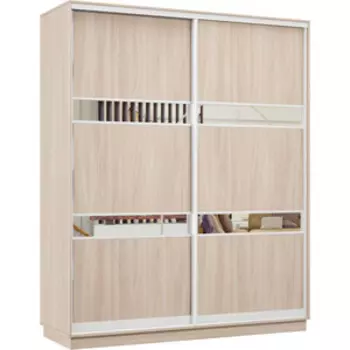 Шкаф-купе Классика 24 (каркас ясень шимо светлый, фасады 15/15 ясень шимо светлый) профиль белый глянец 24.2400.1800.600.(15.15).01.(01.01).06