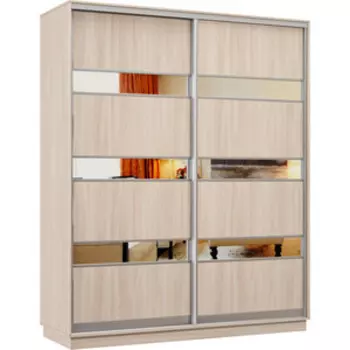 Шкаф-купе Классика 24 (каркас ясень шимо светлый, фасады 16/16 ясень шимо светлый) профиль серебро 24.2400.1800.600.(16.16).01.(01.01).01