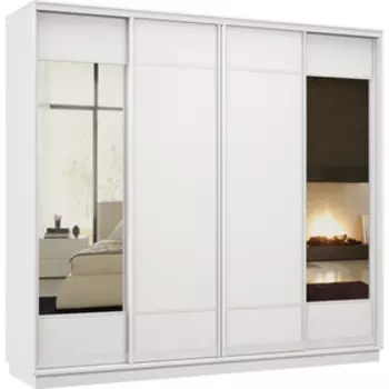 Шкаф-купе Классика 48 (каркас белый, фасады 04/07/07/04 белый) профиль белый глянец 48.2400.2400.600.(04.07.07.04).07.(07.07.07.07).06