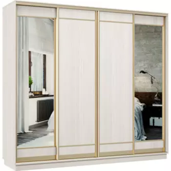 Шкаф-купе Классика 48 (каркас каттхульт, фасады 03/06/06/03 каттхульт) профиль золото 48.2400.2400.600.(03.06.06.03).03.(03.03.03.03).02
