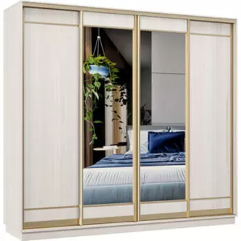 Шкаф-купе Классика 48 (каркас каттхульт, фасады 06/03/03/06 каттхульт) профиль золото 48.2400.2400.600.(06.03.03.06).03.(03.03.03.03).02