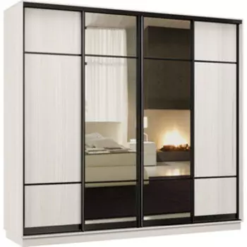 Шкаф-купе Классика 48 (каркас каттхульт, фасады 08/11/11/08 каттхульт) профиль черный муар 48.2400.2400.600.(08.11.11.08).03.(03.00.00.03).07