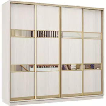 Шкаф-купе Классика 48 (каркас каттхульт, фасады 15/15/15/15 каттхульт) профиль золото 48.2400.2400.600.(15.15.15.15).03.(03.03.03.03).02