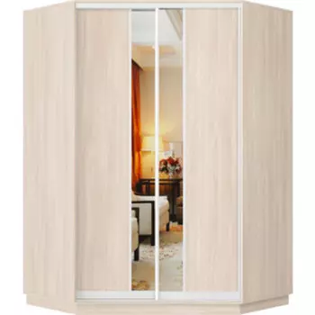 Шкаф-купе Классика 71 (каркас ясень шимо светлый, фасады 12/13 ясень шимо светлый) профиль белый глянец 71.2200.1100.450.(12.13.).01.(01.01.).06