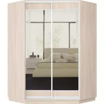 Шкаф-купе Классика 73 (каркас ясень шимо светлый, фасады 03/03 ясень шимо светлый) профиль белый глянец 73.2400.1100.450.(03.03.).01.(01.01.).06