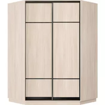 Шкаф-купе Классика 87 (каркас ясень шимо светлый, фасады 08/08 ясень шимо светлый) профиль черный муар 87.2200.1500.450.(08.08.).01.(01.01.).07