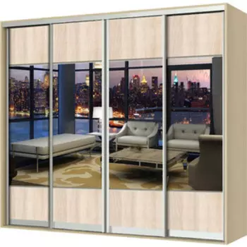 Шкаф-купе Шарм-Дизайн Премиум-33 240х60 ясень с зеркалом