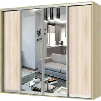 Шкаф-купе Шарм-Дизайн Респект 240х60 ясень с зеркалом
