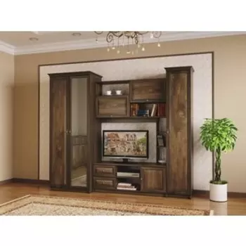 Шкаф многоцелевого назначения Олимп 06.99 Габриэлла дуб кальяри/профиль дуб кальяри патина/зеркало/латунь