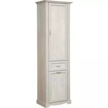 Шкаф - пенал Олимп 32.04-01 сохо бетон пайн белый / Masa Decor бетон пайн белый / профиль бетон пайн белый патина / ДВПО белый