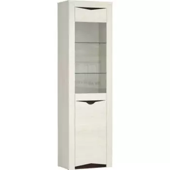 Шкаф - пенал Олимп 33.14-01 Лючия ясень анкор светлый/венге/белый/стекло