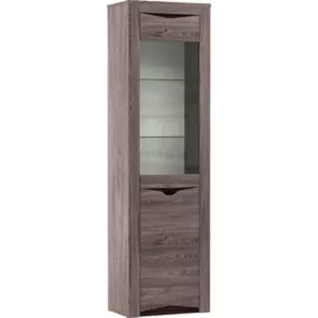 Шкаф - пенал Олимп 33.14-01 Лючия ясень анкор темный/венге/белый/стекло