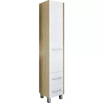 Шкаф-пенал Sanflor Ларго 40 напольный, левый, швейцарский вяз\белый (H0000000028)