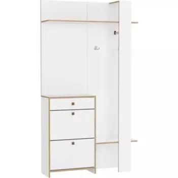 Шкаф (прихожая) ОЛМЕКО 68.10 Дакота (с зеркалом) (белый/кромка дуб сонома) (ML876880436)