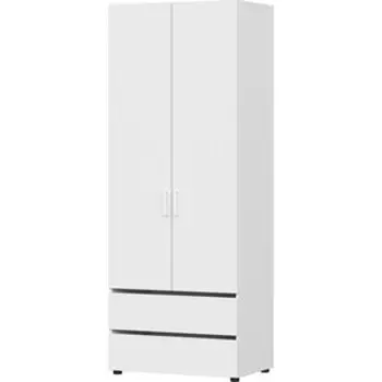 Шкаф распашной SV - мебель Шкаф 2-х створчатый с ящиками МС Токио (белый текстурный)