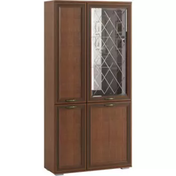 Шкаф с полками и витриной Ника Ливорно ЛШ-6 орех донской