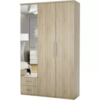 Шкаф трехдверный Шарм-Дизайн Комфорт МКЯ-32/1 90х60 с зеркалом, дуб сонома