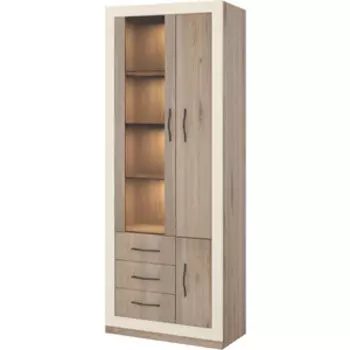 Шкаф-Витрина МЭРДЭС ШВтВ-ФСД-БЯН НЛа ЛЕВ нельсон/латте