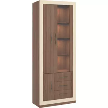 Шкаф-Витрина МЭРДЭС ШВтВ-ФСД-БЯН ШКр ПРАВ шамони/крем