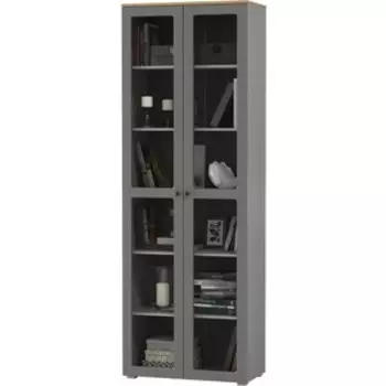 Шкаф-витрина Моби Остин 16.394.02 цвет серый графит/дуб крафт золотой (1028123)