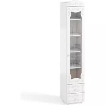 Шкаф-витрина ОЛМЕКО Италия ИТ-36 белое дерево