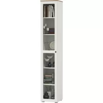 Шкаф-витрина(пенал) Моби Остин 16.394.03 цвет белый шагрень/дуб крафт золотой (1028124)