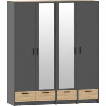 Шкафная группа Сильва Оттавия комплектация 6 Антрацит, Дуб Крафт Золотой (TSLV0138)