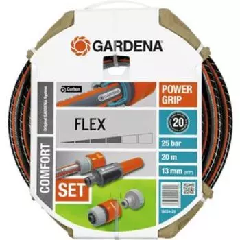 Шланг Gardena 1/2'' (13мм) 20м с комплектом фитингов Flex (18034-20.000.00)
