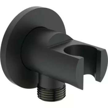 Шланговое подключение Ideal Standard Idealrain 1/2'' с держателем душевой лейки, черный шелк (BC807XG)
