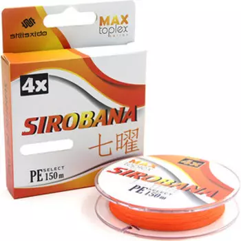 Шнур плетеный Shii Saido Sirobana 4X, L-150 м, d-0,083 мм, до 3,17 кг, orange