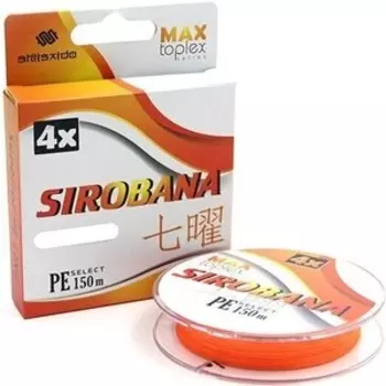 Шнур плетеный Shii Saido Sirobana 4X, L-150 м, d-0,185 мм, до 7,25 кг, orange