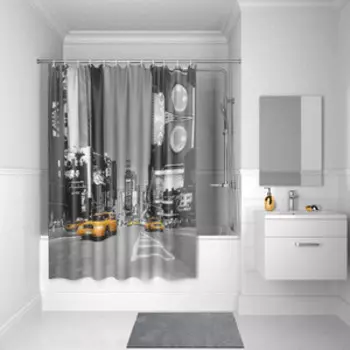 Штора для ванной IDDIS Basic 180x200, черно-белая (B24P218i11)