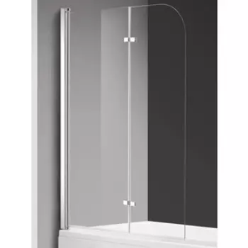 Шторка для ванны AQUAme 120х140 прозрачная, хром (AQM2852B)