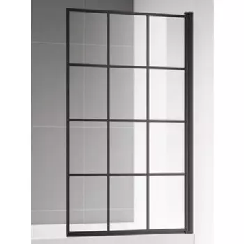 Шторка для ванны AQUAme 80х140 прозрачная, матовая черная (AQM2858-R)