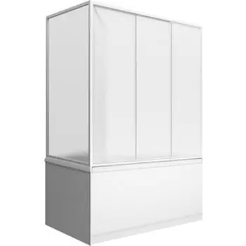 Шторка для ванны BAS Лима 130х70 3 створки и стенка, стекло (ШТ00033, ШТ00015)