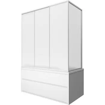 Шторка для ванны BAS Стайл, Мальдива 160х75 3 створки и стенка, стекло (ШТ00040, ШТ00025)