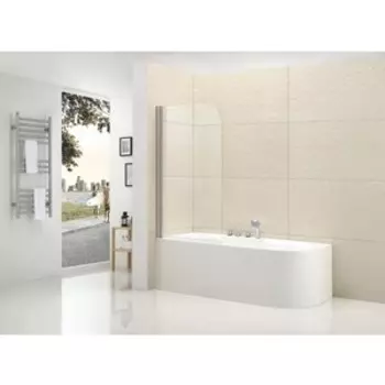 Шторка для ванны Cezares Eco V-1 80х140 прозрачная, хром (ECO-O-V-1-80/140-C-Cr)