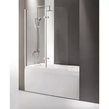 Шторка для ванны Cezares Eco V-21 120х140 прозрачная, хром (ECO-O-V-21-120/140-C-Cr)