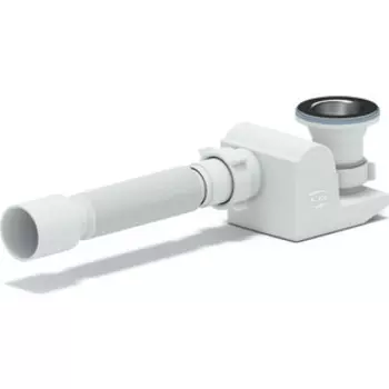 Сифон для душевого поддона АНИ пласт Бриг D50 плоский, с гофрой 320-710 мм (E615)