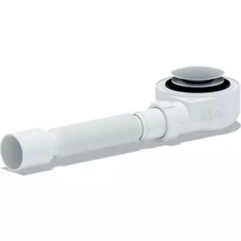 Сифон для душевого поддона АНИ пласт D50 h53 Клик-клак грибок, сетка, с гофрой 320-710 мм (E455CLGS)