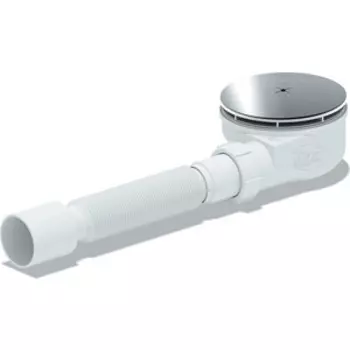 Сифон для душевого поддона АНИ пласт D90 h53 с гофрой 320-710 мм (E355C)