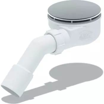 Сифон для душевого поддона АНИ пласт D90 h53 с переходной трубой, вальцовка (E351VAL)