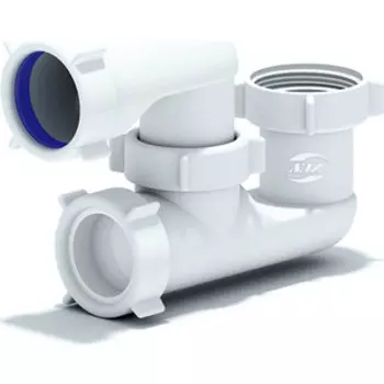 Сифон для душевого поддона АНИ пласт с накидной гайкой 1 1/2, без выпуска (E200)