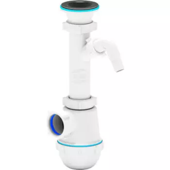 Сифон для кухонной мойки АНИ пласт Грот с решеткой D70 и штуцером (A1000)