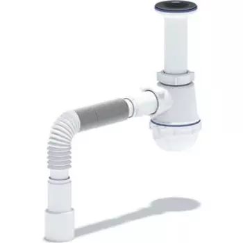 Сифон для кухонной мойки АНИ пласт Грот с решеткой D70 и гофрой D40/50 (A0515)